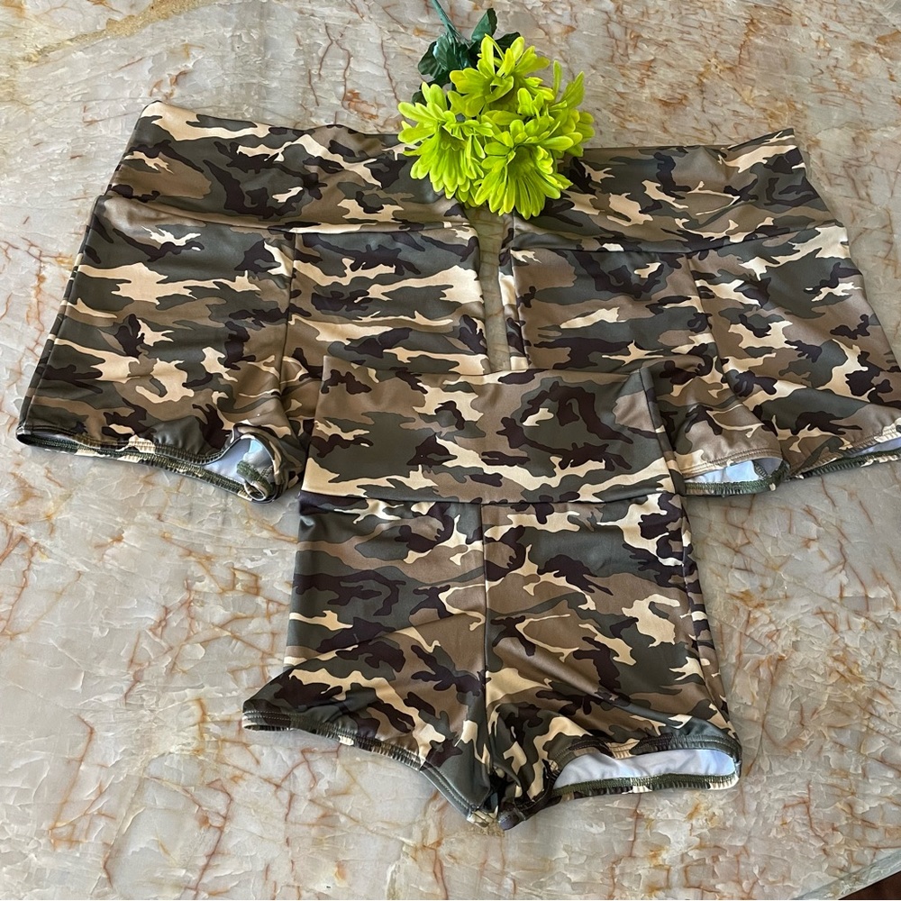 NWOT Camo Booty/Dance/Yoga/Exercise Shorts 3 Pair